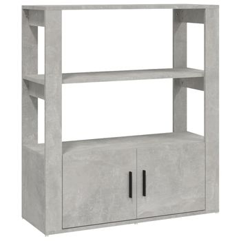 Aparador De Madera Contrachapada Gris Hormigón 80x30x90 Cm Vidaxl