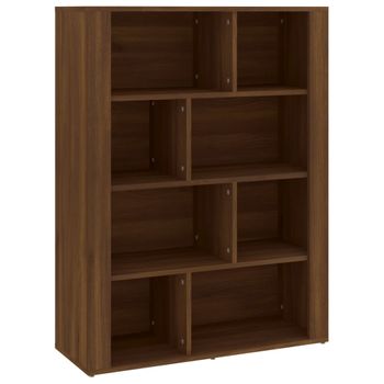 Aparador De Madera Contrachapada Marrón Roble 80x30x106 Cm Vidaxl