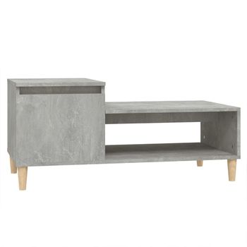 Mesa De Centro Madera Contrachapada Gris Hormigón 100x50x45 Cm Vidaxl