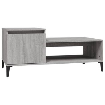 Mesa De Centro Madera Contrachapada Gris Sonoma 100x50x45 Cm Vidaxl