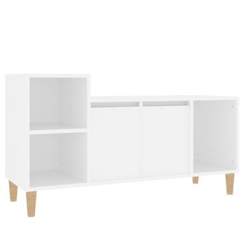 Mueble Para Tv Madera Contrachapada Blanco 100x35x55 Cm Vidaxl