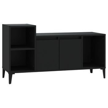 Mueble Para Tv Madera Contrachapada Negro 100x35x55 Cm Vidaxl