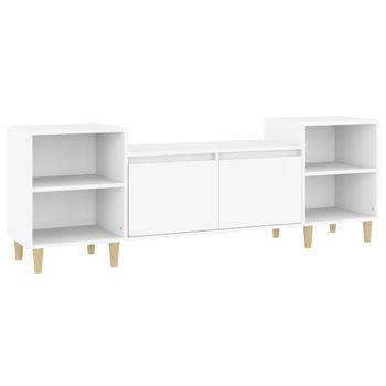 Mueble Para Tv Madera Contrachapada Blanco 160x35x55 Cm Vidaxl