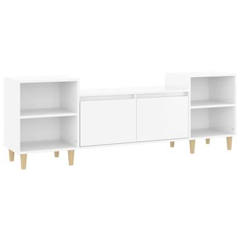 Mueble TV blanco 150x30x44,5 cm de madera contrachapada