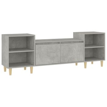 Mueble Para Tv Madera Contrachapada Gris Hormigón 160x35x55 Cm Vidaxl