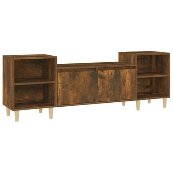 Mueble Tv Suspendido Laitila Aglomerado 180x32x30 Cm - Roble Oscuro Y  Efecto Hormigón [en.casa] con Ofertas en Carrefour