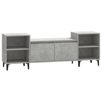 Mueble Para Tv Madera Contrachapada Gris Hormigón 160x35x55 Cm Vidaxl