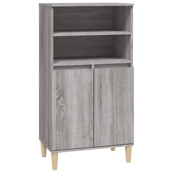 Aparador Alto De Madera Contrachapada Gris Sonoma 60x36x110 Cm Vidaxl