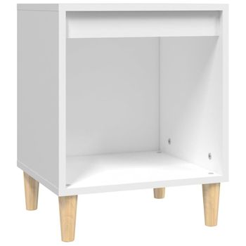 Mesita De Noche Madera Contrachapada Blanco 40x35x50 Cm Vidaxl