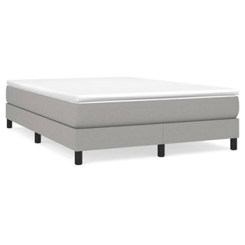 Estructura De Cama De Tela Gris Claro 140x190 Cm Vidaxl