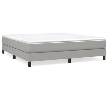 Estructura De Cama Tela Gris Claro 160x200 Cm Vidaxl