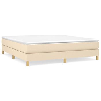 Estructura De Cama Tela Color Crema 180x200 Cm Vidaxl