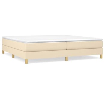 Estructura De Cama De Tela Color Crema 200x200 Cm Vidaxl