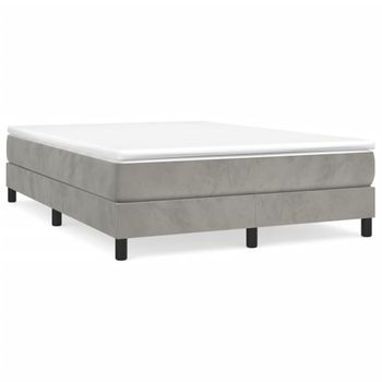 Estructura De Cama De Terciopelo Gris Claro 140x190 Cm Vidaxl