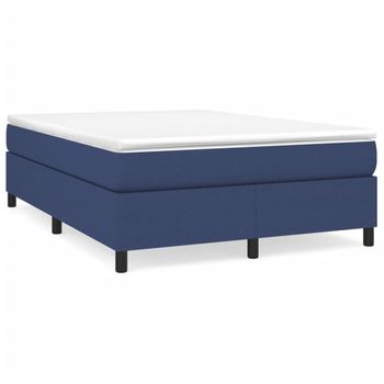 Estructura De Cama De Tela Azul 140x190 Cm Vidaxl