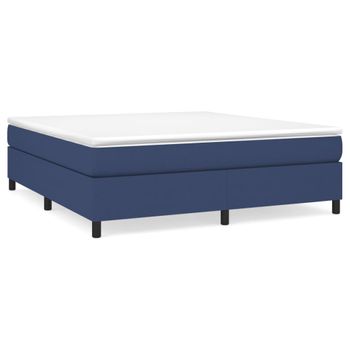 Estructura De Cama Tela Azul 180x200 Cm Vidaxl