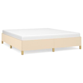 Estructura De Cama De Tela Color Crema 160x200 Cm Vidaxl