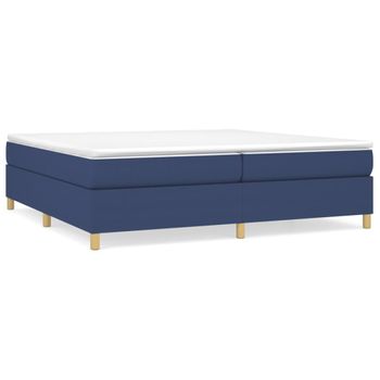 Estructura De Cama De Tela Gris Taupe Azul 200x200 Cm Vidaxl