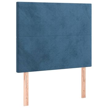 Cabeceros 2 Unidades De Terciopelo Azul Oscuro 90x5x78/88 Cm Vidaxl