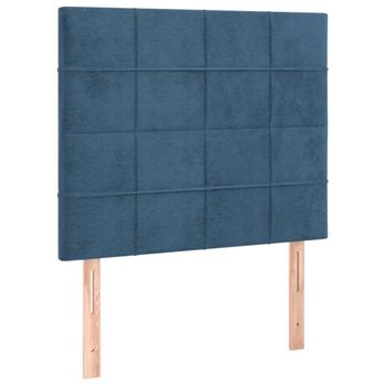 Cabeceros 2 Unidades De Terciopelo Azul Oscuro 90x5x78/88 Cm Vidaxl