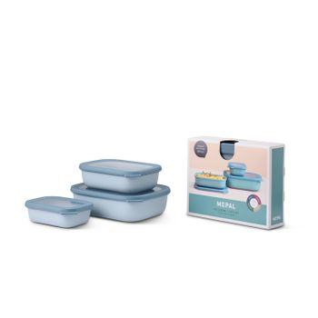 Set De 3 Botes De Cocina Cirqula Rectangular 500 / 1000 / 2000 Ml.