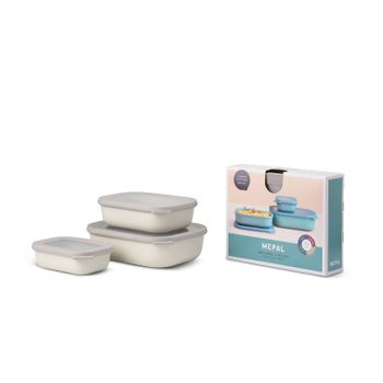 Set De 3 Botes De Cocina Cirqula Rectangular 500 / 1000 / 2000 Ml.