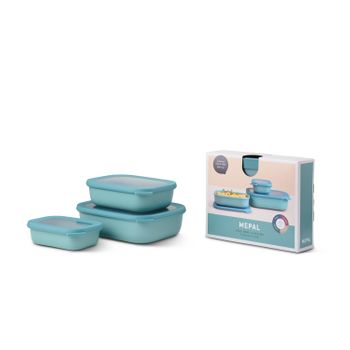 Set De 3 Botes De Cocina Cirqula Rectangular 500 / 1000 / 2000 Ml.