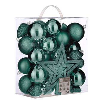 Pack 40 Bolas Decorativas Para Árbol De Navidad Color Azul