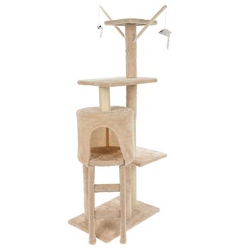 Torre Rascador Para Gatos Sisal Wellhome  45 X 30 X 110 Cm