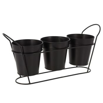 Florero Macetero De Tres Patas Con 3 Macetas 54cm X 49 X 80.5cm Estructura  Metálica Color Hormigón con Ofertas en Carrefour