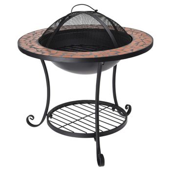 Brasero Exterior Leña Para Terraza 54 X 54 X 49,5 Cm Negro con Ofertas en  Carrefour