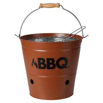 Barbacoa De Cubo Bbq Naranja Oscuro 26 Cm Progarden