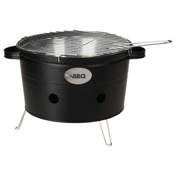 Barbacoa De Cubo Con 2 Asas Negro Mate 34,5 Cm Progarden