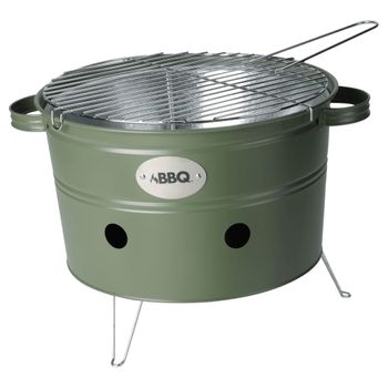 Barbacoa De Cubo Con 2 Asas Verde Oliva Mate 34,5 Cm Progarden