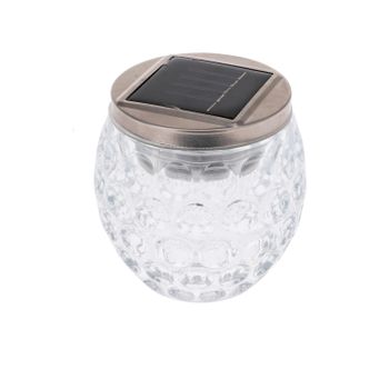 Tarro De Cristal Led Solar Kesia Blanco Cálido 2700k