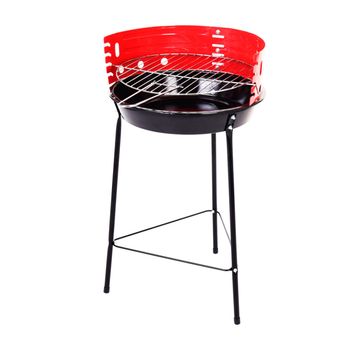 Barbacoa De Pie Abierta Rojo/negro Ø33 Cm