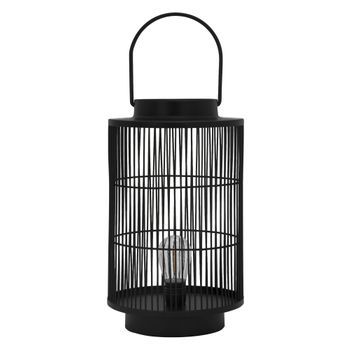 Farol Led Ø18xh42 Cm, Negro, Metal, Diseño Enrejado Ecd Germany