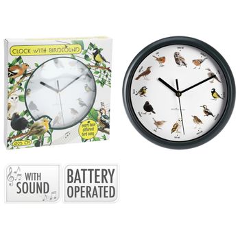 Reloj De Pared Con Sonidos De Pájaros 25 Cm H&s Collection