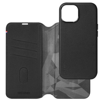 Funda De Piel Para Iphone 15 Funda Desmontable Antichoque Cartera Decoded Negro