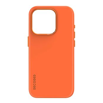 Funda Magsafe Para Iphone 15 Pro Silicona Mat Suave Grafito Naranja Decoded