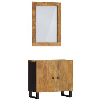 Conjunto De Muebles De Baño 2 Piezas Madera Maciza De Mango Vidaxl