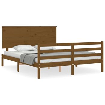 Estructura De Cama De Madera Maciza De Acacia 160x200 Cm con Ofertas en  Carrefour