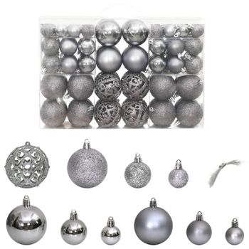 Bolas De Navidad 100 Unidades Gris 3 / 4 / 6 Cm Vidaxl