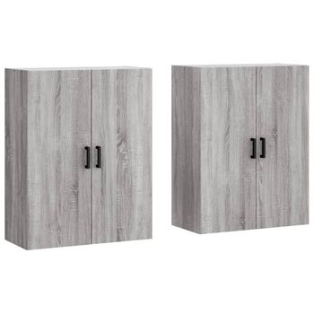 Armarios De Pared 2 Unidades Gris Sonoma 69,5x34x90 Cm Vidaxl