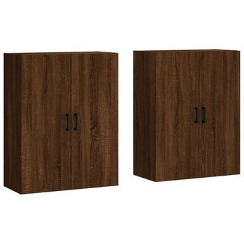 Armarios De Pared 2 Unidades Marrón Roble 69,5x34x90 Cm Vidaxl