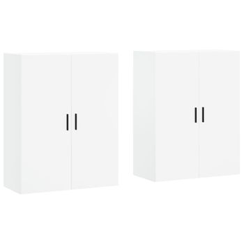 Armario de cocina de pared de madera y puerta de vidrio blanco vidaXL157302