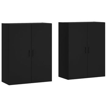 Armarios De Pared 2 Unidades Negro 69,5x34x90 Cm Vidaxl