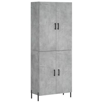 Aparador Alto Madera Contrachapada Gris Hormigón 69,5x34x180 Cm Vidaxl