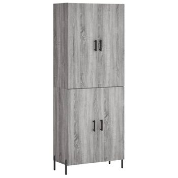 Aparador Alto Madera Contrachapada Gris Sonoma 69,5x34x180 Cm Vidaxl