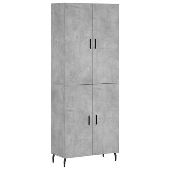 Aparador Alto Madera Contrachapada Gris Hormigón 69,5x34x180 Cm Vidaxl